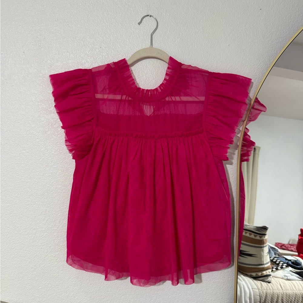 Joie Pink Ruffle Blouse